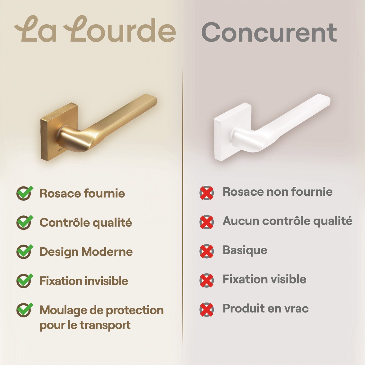 Poignée de porte Atlas - Aluminium